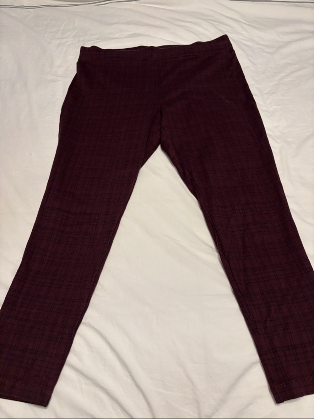 LOFT Maroon Plaid Pants